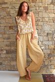 Nonni Gingham Relaxed Barrel Pant Mustard